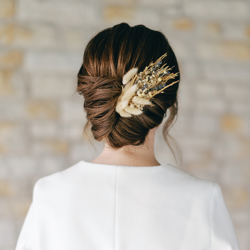 Back of bride's head showing hairstyle