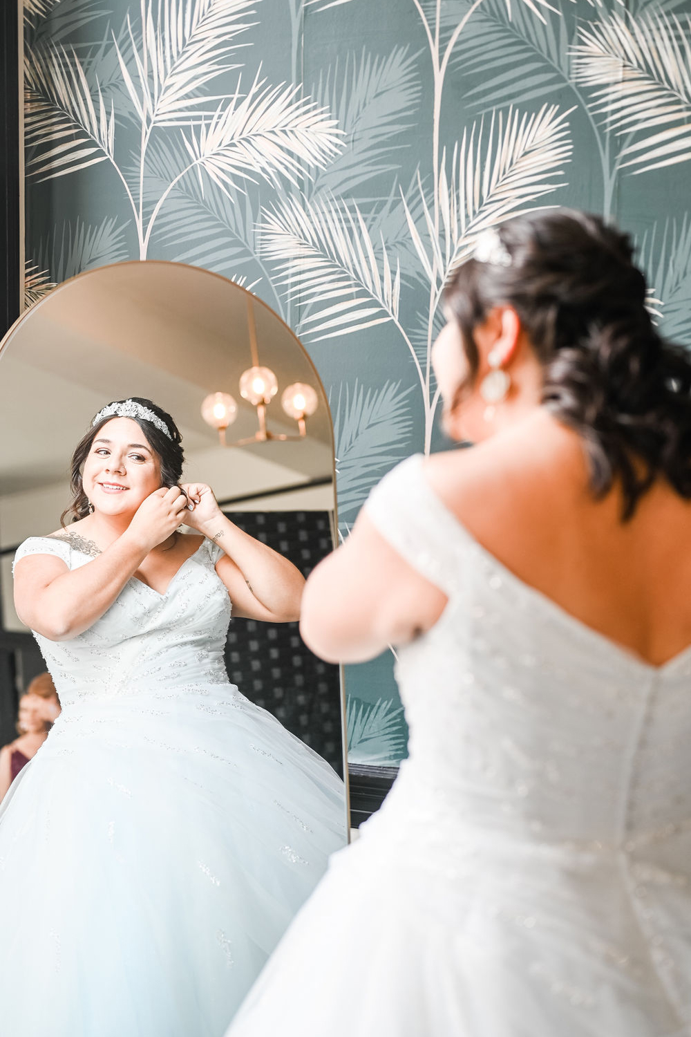 Bride in Front of Mirror